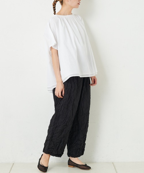 PUAL CE CIN(ピュアルセシン)の「ボイルクリンクルパンツ(その他パンツ・レディース・グリーン/ネイビー/ホワイト/ブラック/グレイッシュベージュ・FREE)」の13枚目の写真