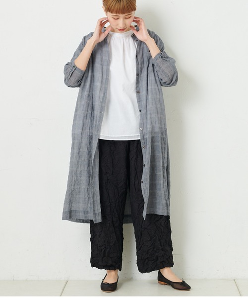 PUAL CE CIN(ピュアルセシン)の「ボイルクリンクルパンツ(その他パンツ・レディース・グリーン/ネイビー/ホワイト/ブラック/グレイッシュベージュ・FREE)」の12枚目の写真