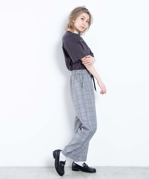 WEGO（ウィゴー）の「WEGO/チェックイージーワイドパンツ（スラックス・レディース・グレー系その他2/ベージュ系その他2/ベージュ系その他3・SMALL/MEDIUM）」の15枚目の写真