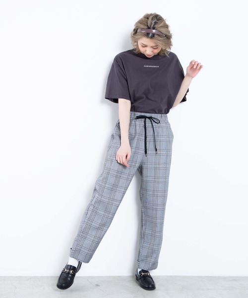 WEGO（ウィゴー）の「WEGO/チェックイージーワイドパンツ（スラックス・レディース・グレー系その他2/ベージュ系その他2/ベージュ系その他3・SMALL/MEDIUM）」の18枚目の写真