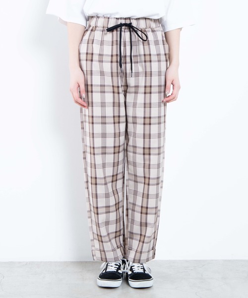 WEGO（ウィゴー）の「WEGO/チェックイージーワイドパンツ（スラックス・レディース・グレー系その他2/ベージュ系その他2/ベージュ系その他3・SMALL/MEDIUM）」の14枚目の写真