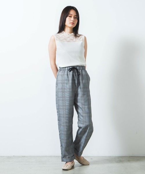 WEGO（ウィゴー）の「WEGO/チェックイージーワイドパンツ（スラックス・レディース・グレー系その他2/ベージュ系その他2/ベージュ系その他3・SMALL/MEDIUM）」の20枚目の写真