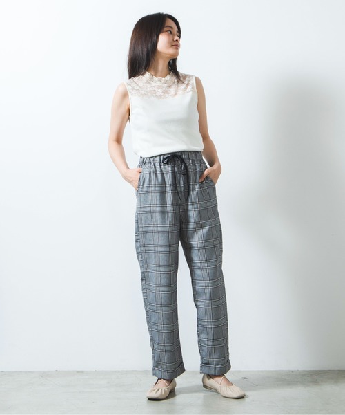 WEGO（ウィゴー）の「WEGO/チェックイージーワイドパンツ（スラックス・レディース・グレー系その他2/ベージュ系その他2/ベージュ系その他3・SMALL/MEDIUM）」の21枚目の写真