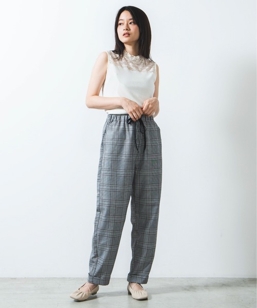 WEGO（ウィゴー）の「WEGO/チェックイージーワイドパンツ（スラックス・レディース・グレー系その他2/ベージュ系その他2/ベージュ系その他3・SMALL/MEDIUM）」の22枚目の写真