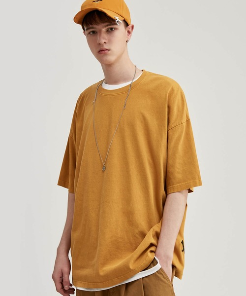 INFLATION(インフレーション)の「INFLATION(インフレーション)ドロップスリーブプリントTシャツ(Tシャツ/カットソー・メンズ・グレー/グリーン/ブルー/イエロー・M/L/XL)」の4枚目の写真