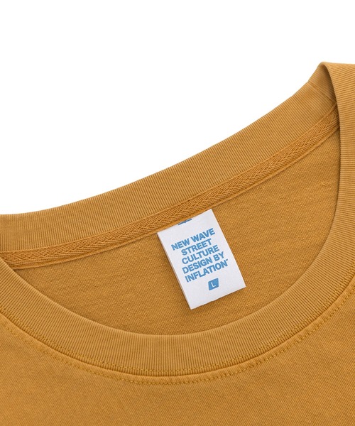 INFLATION(インフレーション)の「INFLATION(インフレーション)ドロップスリーブプリントTシャツ(Tシャツ/カットソー・メンズ・グレー/グリーン/ブルー/イエロー・M/L/XL)」の7枚目の写真