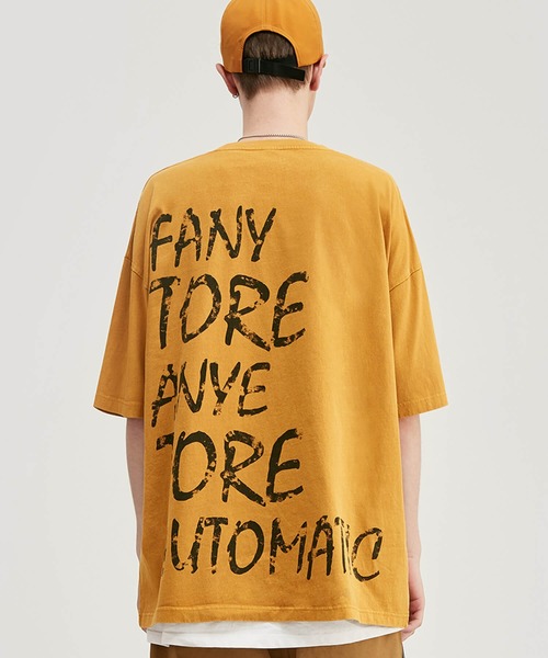 INFLATION(インフレーション)の「INFLATION(インフレーション)ドロップスリーブプリントTシャツ(Tシャツ/カットソー・メンズ・グレー/グリーン/ブルー/イエロー・M/L/XL)」の5枚目の写真