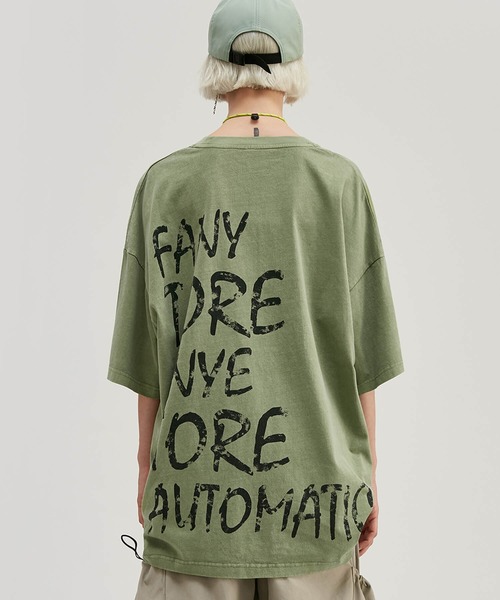INFLATION(インフレーション)の「INFLATION(インフレーション)ドロップスリーブプリントTシャツ(Tシャツ/カットソー・メンズ・グレー/グリーン/ブルー/イエロー・M/L/XL)」の15枚目の写真
