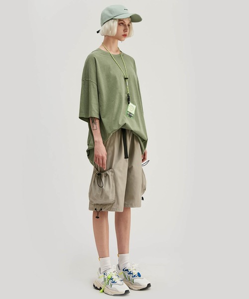 INFLATION(インフレーション)の「INFLATION(インフレーション)ドロップスリーブプリントTシャツ(Tシャツ/カットソー・メンズ・グレー/グリーン/ブルー/イエロー・M/L/XL)」の17枚目の写真