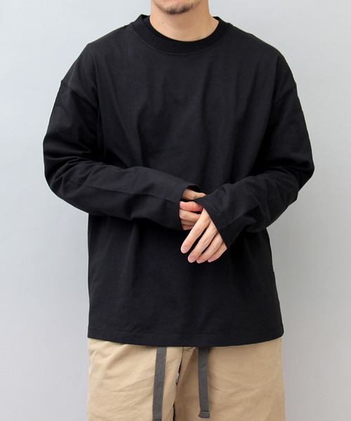 UNIVERSAL OVERALL(ユニバーサルオーバーオール)の「UNIVERSAL OVERALL / ユニバーサルオーバーオール / 2パック 7.5オンス ワイドシルエット ロングスリーブTシャツ / WIDE HEAVY 2PACK LONG SLEEVE TEE(Tシャツ/カットソー・メンズ・ホワイト/ブラック・S/M/L/XL)」の5枚目の写真