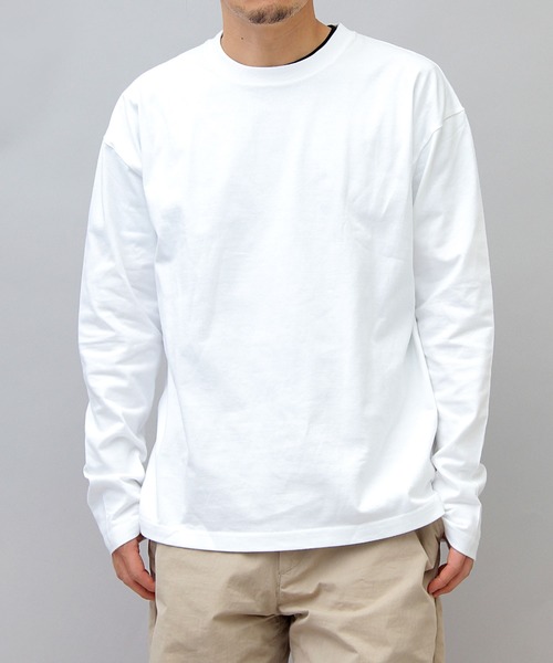 UNIVERSAL OVERALL(ユニバーサルオーバーオール)の「UNIVERSAL OVERALL / ユニバーサルオーバーオール / 2パック 7.5オンス ワイドシルエット ロングスリーブTシャツ / WIDE HEAVY 2PACK LONG SLEEVE TEE(Tシャツ/カットソー・メンズ・ホワイト/ブラック・S/M/L/XL)」の3枚目の写真
