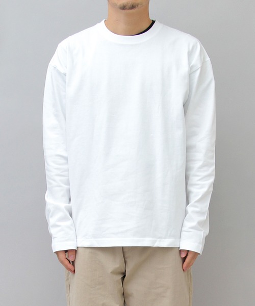 UNIVERSAL OVERALL(ユニバーサルオーバーオール)の「UNIVERSAL OVERALL / ユニバーサルオーバーオール / 2パック 7.5オンス ワイドシルエット ロングスリーブTシャツ / WIDE HEAVY 2PACK LONG SLEEVE TEE(Tシャツ/カットソー・メンズ・ホワイト/ブラック・S/M/L/XL)」の10枚目の写真