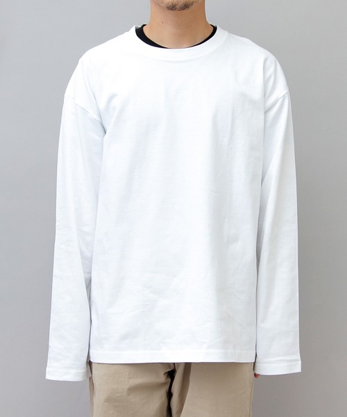 UNIVERSAL OVERALL(ユニバーサルオーバーオール)の「UNIVERSAL OVERALL / ユニバーサルオーバーオール / 2パック 7.5オンス ワイドシルエット ロングスリーブTシャツ / WIDE HEAVY 2PACK LONG SLEEVE TEE(Tシャツ/カットソー・メンズ・ホワイト/ブラック・S/M/L/XL)」の12枚目の写真