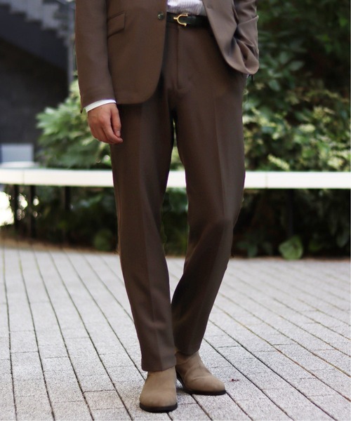 417 EDIFICE（フォーワンセブンエディフィス）の「◆4way ツイル イージースラックス パンツ【セットアップ着用可能】（スラックス・メンズ・ネイビー/ブラウン/グレー・SMALL/MEDIUM/LARGE/X-LARGE）」の3枚目の写真