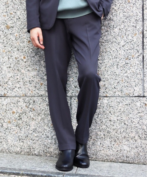 417 EDIFICE（フォーワンセブンエディフィス）の「◆4way ツイル イージースラックス パンツ【セットアップ着用可能】（スラックス・メンズ・ネイビー/ブラウン/グレー・SMALL/MEDIUM/LARGE/X-LARGE）」の2枚目の写真