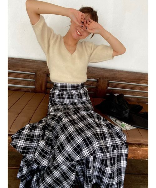 RESEXXY（リゼクシー）の「【IS】モヘア風ニットトップス（ニット/セーター・レディース・ブラック/ブラウン/オフホワイト・FREE）」の14枚目の写真