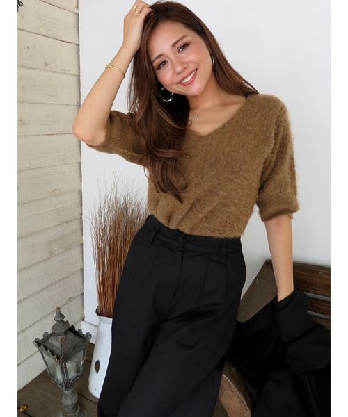 RESEXXY（リゼクシー）の「【IS】モヘア風ニットトップス（ニット/セーター・レディース・ブラック/ブラウン/オフホワイト・FREE）」の16枚目の写真