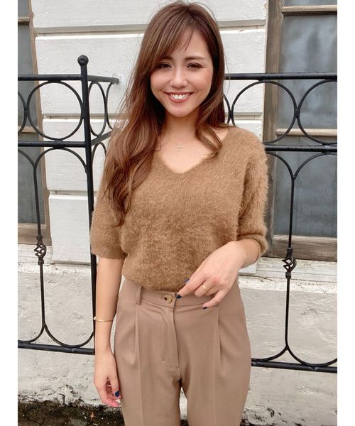 RESEXXY（リゼクシー）の「【IS】モヘア風ニットトップス（ニット/セーター・レディース・ブラック/ブラウン/オフホワイト・FREE）」の12枚目の写真