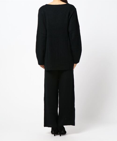 GeeRA（ジーラ）の「ベルト付トップス＆ワイドパンツニットセット（セットアップ・レディース・ブラック・LARGE/X-LARGE/MEDIUM）」の3枚目の写真