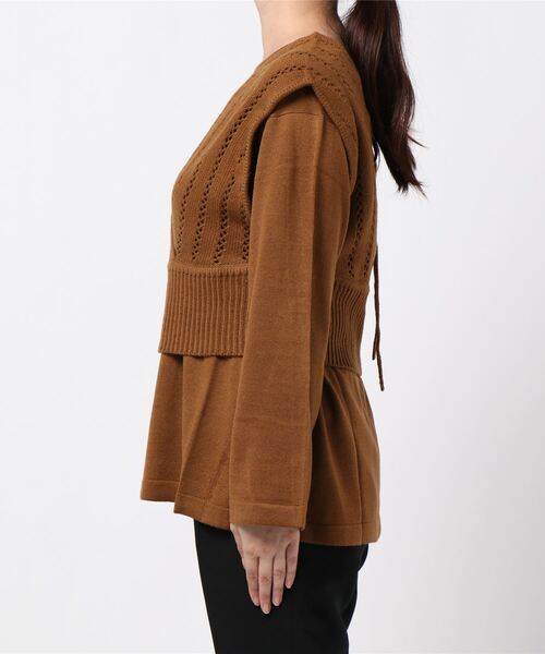 KOBE LETTUCE（コウベレタス）の「[ 2点セット ]ニットアンサンブル（ニット/セーター・レディース・ブラック/ブラウン/アイボリー・FREE）」の5枚目の写真