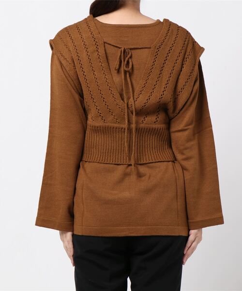 KOBE LETTUCE（コウベレタス）の「[ 2点セット ]ニットアンサンブル（ニット/セーター・レディース・ブラック/ブラウン/アイボリー・FREE）」の4枚目の写真