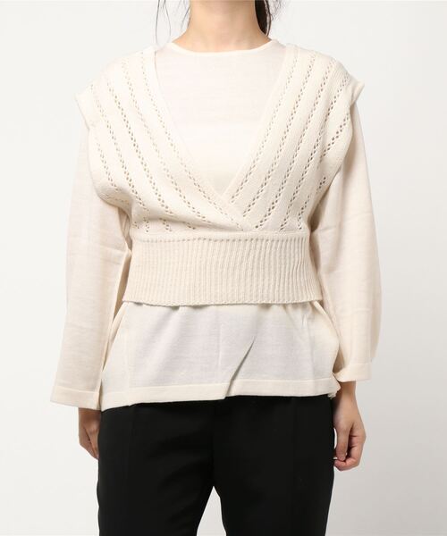 KOBE LETTUCE（コウベレタス）の「[ 2点セット ]ニットアンサンブル（ニット/セーター・レディース・ブラック/ブラウン/アイボリー・FREE）」の7枚目の写真