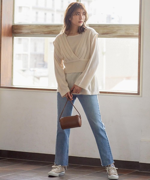 KOBE LETTUCE（コウベレタス）の「[ 2点セット ]ニットアンサンブル（ニット/セーター・レディース・ブラック/ブラウン/アイボリー・FREE）」の13枚目の写真