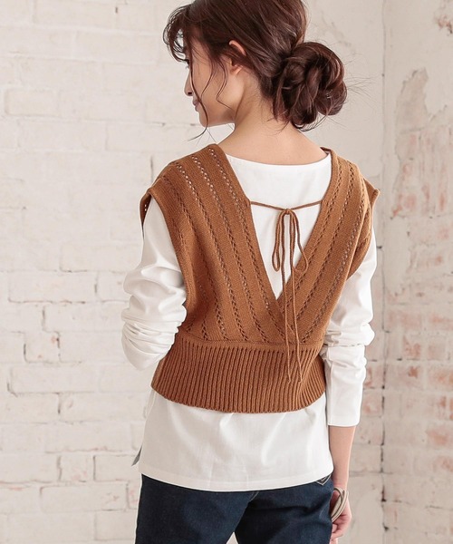 KOBE LETTUCE（コウベレタス）の「[ 2点セット ]ニットアンサンブル（ニット/セーター・レディース・ブラック/ブラウン/アイボリー・FREE）」の15枚目の写真