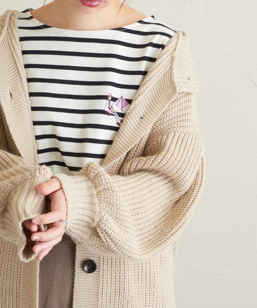 natural couture（ナチュラルクチュール）の「Autumn girl ミニ刺繍ロンT（Tシャツ/カットソー・レディース・アイボリー/モカ/ラベンダー/その他1/その他2・FREE）」の5枚目の写真