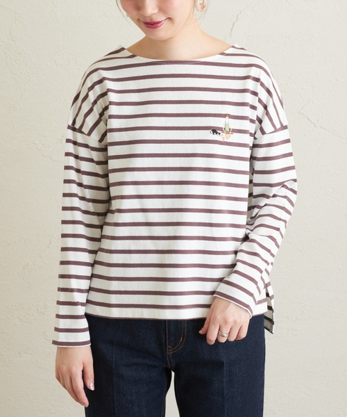 natural couture（ナチュラルクチュール）の「Autumn girl ミニ刺繍ロンT（Tシャツ/カットソー・レディース・アイボリー/モカ/ラベンダー/その他1/その他2・FREE）」の20枚目の写真