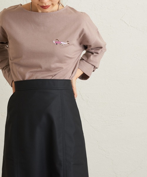 natural couture（ナチュラルクチュール）の「Autumn girl ミニ刺繍ロンT（Tシャツ/カットソー・レディース・アイボリー/モカ/ラベンダー/その他1/その他2・FREE）」の9枚目の写真