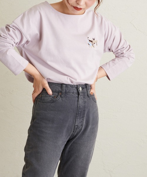 natural couture（ナチュラルクチュール）の「Autumn girl ミニ刺繍ロンT（Tシャツ/カットソー・レディース・アイボリー/モカ/ラベンダー/その他1/その他2・FREE）」の11枚目の写真