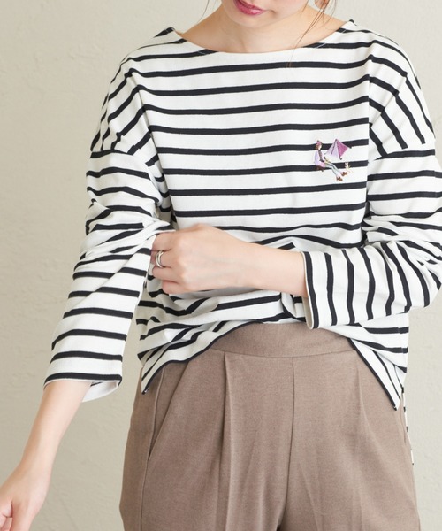 natural couture（ナチュラルクチュール）の「Autumn girl ミニ刺繍ロンT（Tシャツ/カットソー・レディース・アイボリー/モカ/ラベンダー/その他1/その他2・FREE）」の16枚目の写真