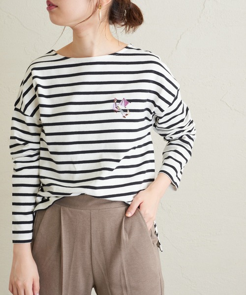 natural couture（ナチュラルクチュール）の「Autumn girl ミニ刺繍ロンT（Tシャツ/カットソー・レディース・アイボリー/モカ/ラベンダー/その他1/その他2・FREE）」の17枚目の写真