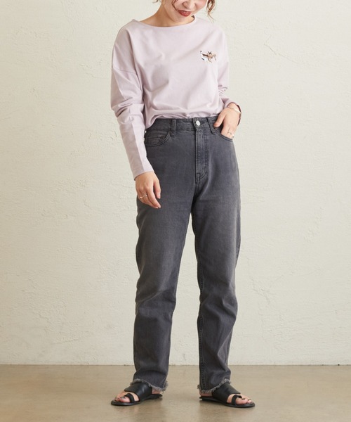 natural couture（ナチュラルクチュール）の「Autumn girl ミニ刺繍ロンT（Tシャツ/カットソー・レディース・アイボリー/モカ/ラベンダー/その他1/その他2・FREE）」の12枚目の写真