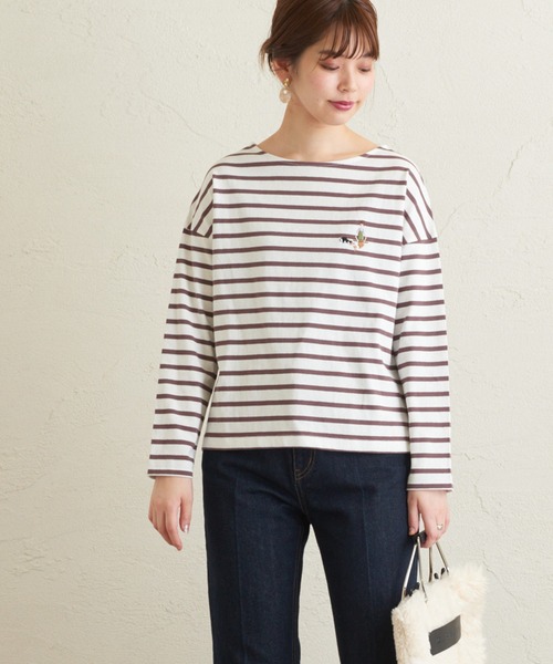 natural couture（ナチュラルクチュール）の「Autumn girl ミニ刺繍ロンT（Tシャツ/カットソー・レディース・アイボリー/モカ/ラベンダー/その他1/その他2・FREE）」の14枚目の写真