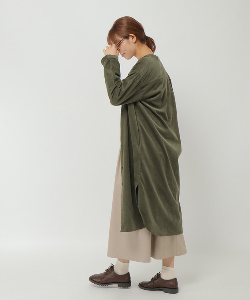 ノーカラーコーデュロイシャツワンピース ワンピース Lbc エルビーシー のファッション
