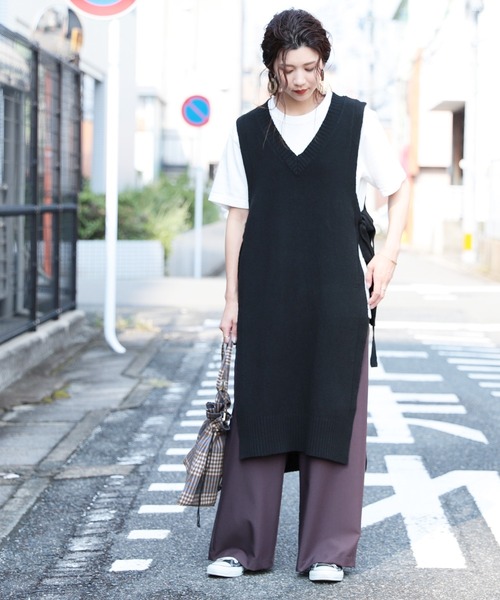 reca（レカ）の「チェック柄 巾着バッグ（ショルダーバッグ・レディース・ブルー/イエロー・ONE SIZE）」の3枚目の写真