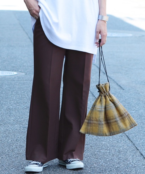 reca（レカ）の「チェック柄 巾着バッグ（ショルダーバッグ・レディース・ブルー/イエロー・ONE SIZE）」の10枚目の写真