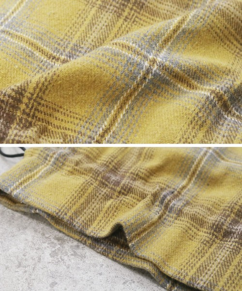 reca（レカ）の「チェック柄 巾着バッグ（ショルダーバッグ・レディース・ブルー/イエロー・ONE SIZE）」の5枚目の写真