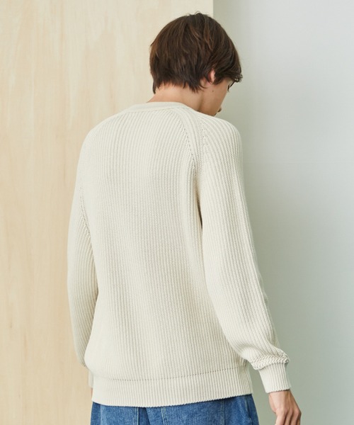 UNITED TOKYO（ユナイテッドトウキョウ）の「Soft touch 畦クルーネックニット（ニット/セーター・メンズ・ブラック/ブラウン/カーキ/インディゴブルー/グレイッシュベージュ・1/2/3）」の7枚目の写真