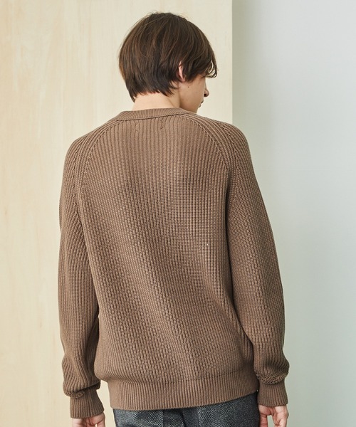 UNITED TOKYO（ユナイテッドトウキョウ）の「Soft touch 畦クルーネックニット（ニット/セーター・メンズ・ブラック/ブラウン/カーキ/インディゴブルー/グレイッシュベージュ・1/2/3）」の15枚目の写真