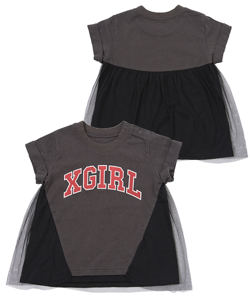 X-girl Stages(エックスガールステージス)の「GIRLY S/S TEE (4T~7T)(Tシャツ/カットソー・キッズ・ネイビー/チャコール/ホワイト・5T/7T/6T/4T)」の3枚目の写真