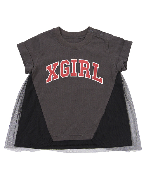 X-girl Stages(エックスガールステージス)の「GIRLY S/S TEE (4T~7T)(Tシャツ/カットソー・キッズ・ネイビー/チャコール/ホワイト・5T/7T/6T/4T)」の5枚目の写真