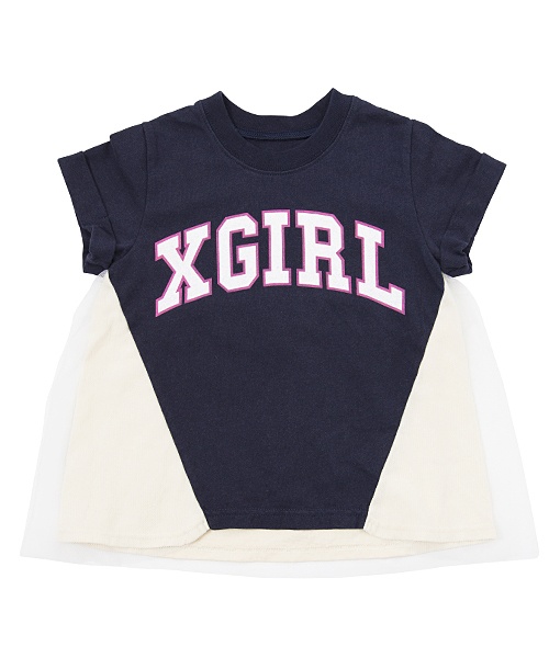 X-girl Stages(エックスガールステージス)の「GIRLY S/S TEE (4T~7T)(Tシャツ/カットソー・キッズ・ネイビー/チャコール/ホワイト・5T/7T/6T/4T)」の6枚目の写真