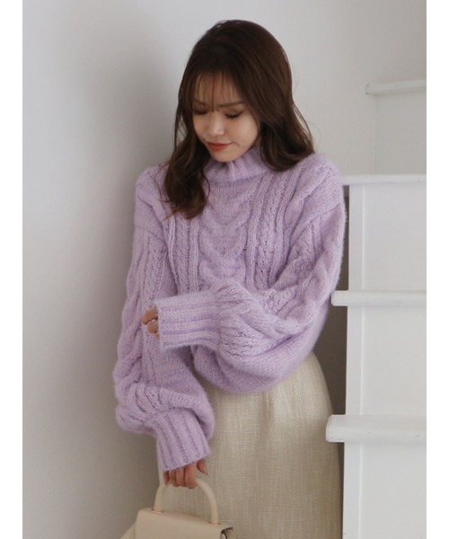 ロイヤルパーティー キャンディーニット パープル 美品 ROYAL PARTY（ロイヤルパーティー）の「ふわふわケーブルニット
