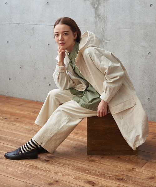 PAR ICI シボコットン　切り替えパンツ PAR ICI（パーリッシィ）の「シボコットン イージーパンツ