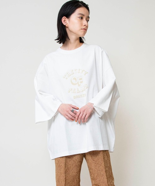 Johnbull（ジョンブル）の「フロッキープリントTシャツ（Tシャツ/カットソー・レディース・ホワイト/ベージュ・FREE）」の8枚目の写真