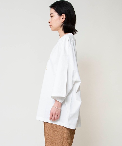 Johnbull（ジョンブル）の「フロッキープリントTシャツ（Tシャツ/カットソー・レディース・ホワイト/ベージュ・FREE）」の10枚目の写真