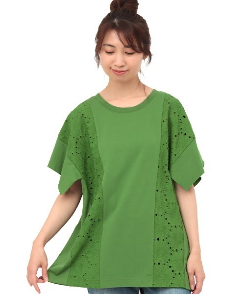 チチカカ（チチカカ）の「USAコットンxPETリサイクル プルオーバー（Tシャツ/カットソー・レディース・ホワイト/ブラック/グリーン・FREE）」の17枚目の写真